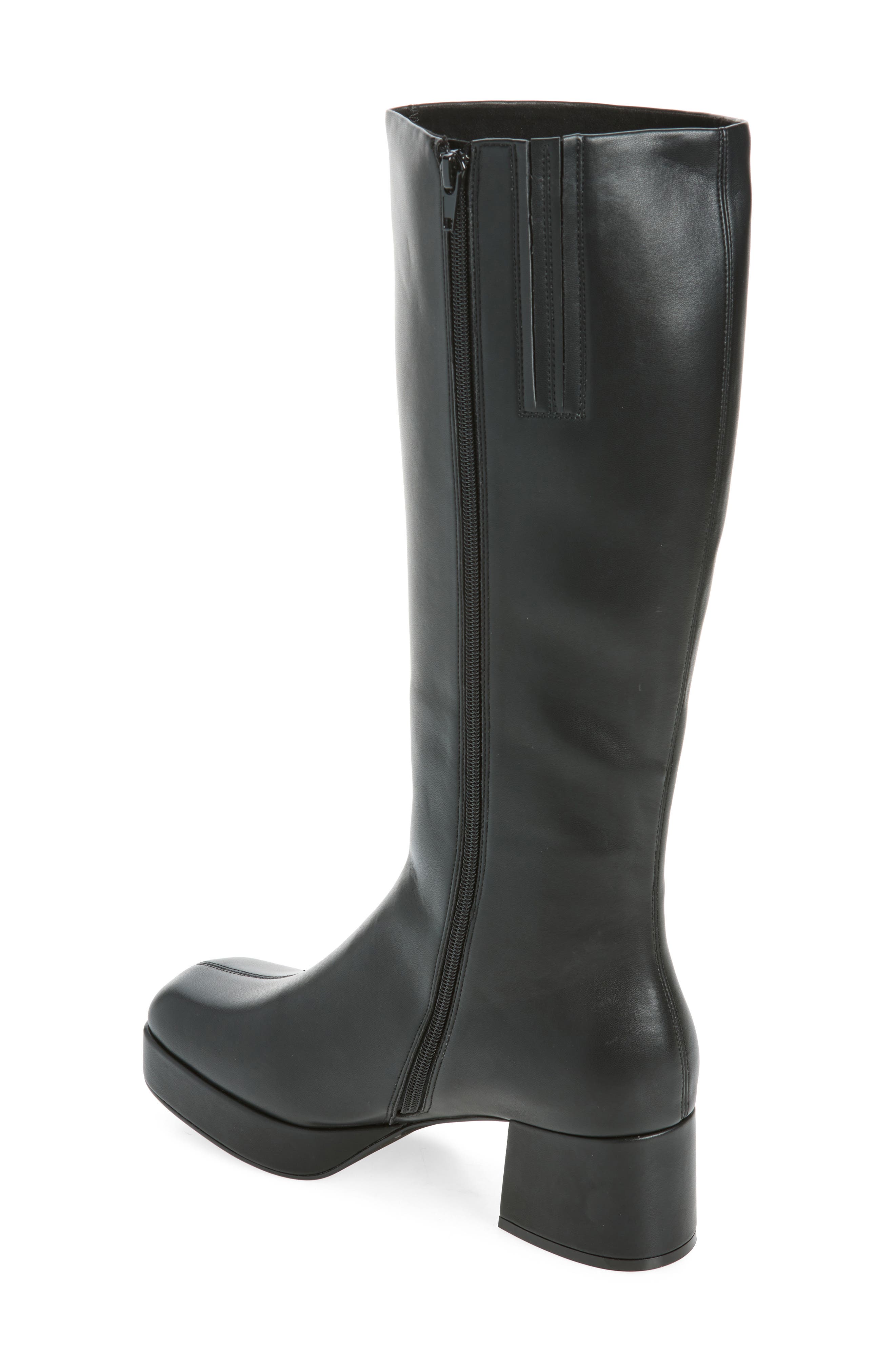 Capacity Faux Leather Knee High Boot, Alternate, color, BLACK
