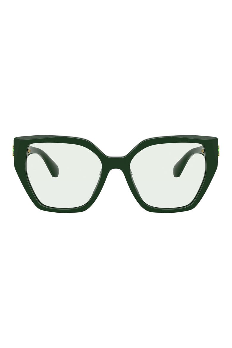 56mm Irregular Sunglasses, Main, color, DARK GREEN / TRANSITION GREEN