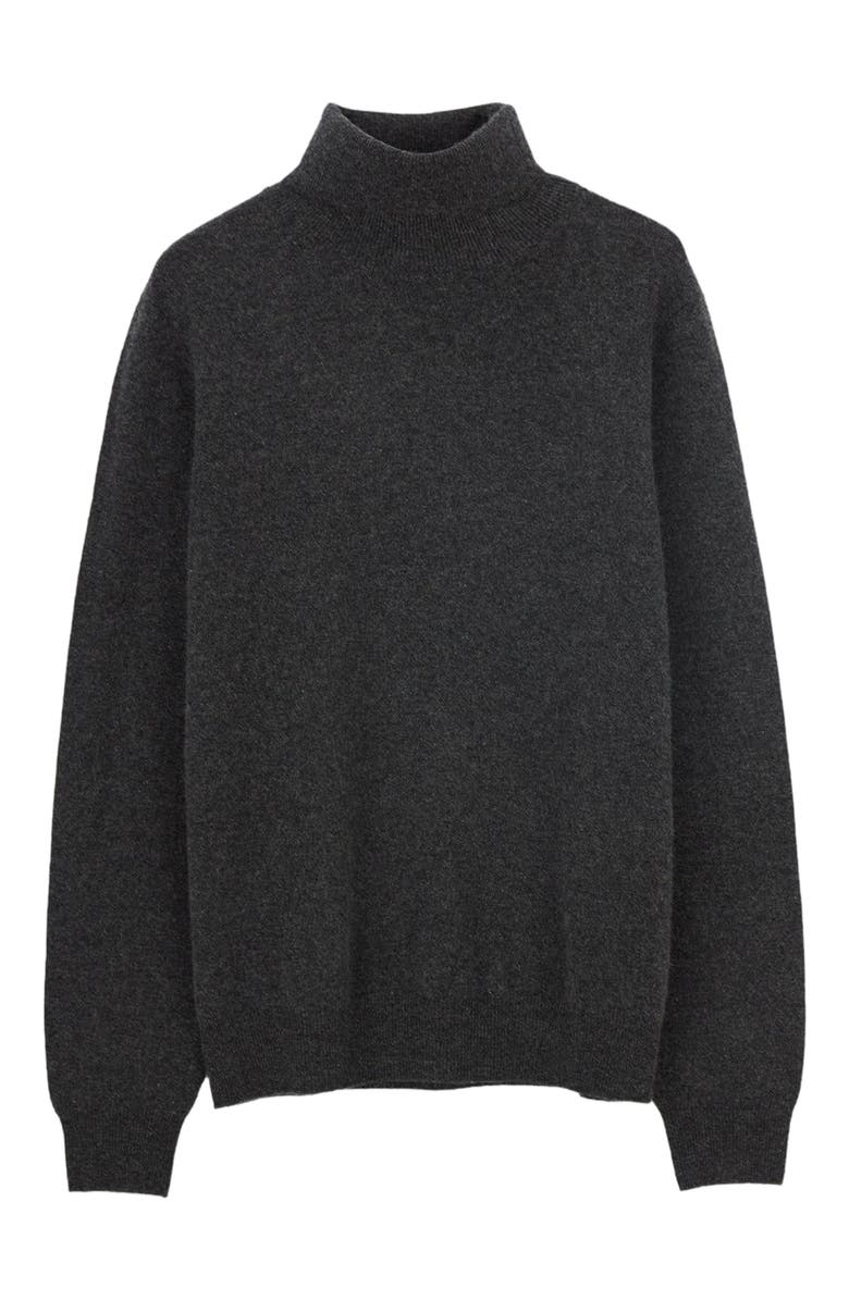 Gobi Cashmere Essential Turtleneck Cashmere Sweater, Alternate, color, Charcoal