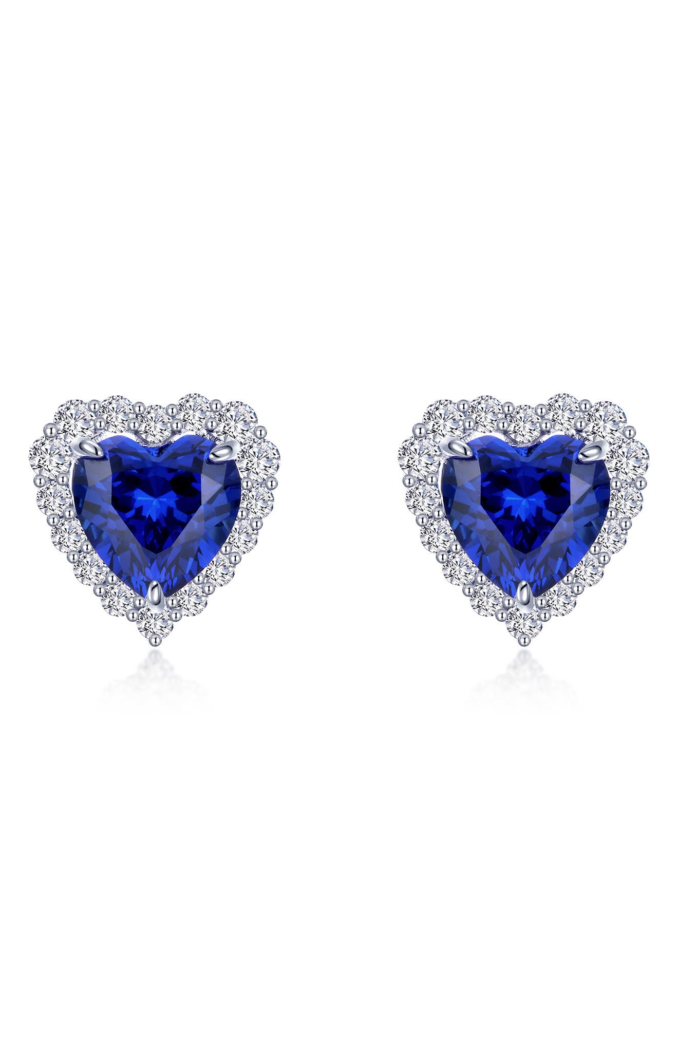 Lafonn Fancy Lab Grown Sapphire Heart Stud Earrings