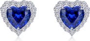 Lafonn Fancy Lab Grown Sapphire Heart Stud Earrings