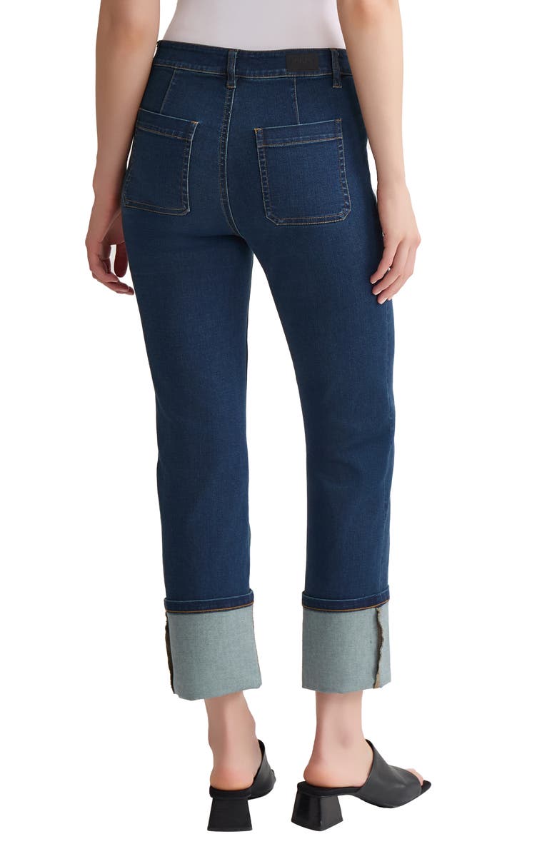 Jones New York High Waist Cuffed Straight Leg Jeans, Alternate, color,