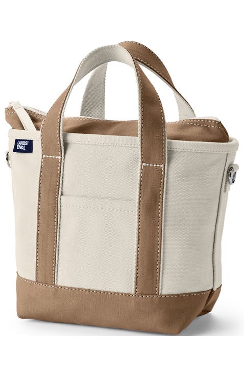 Zip Top Canvas Tote Bag