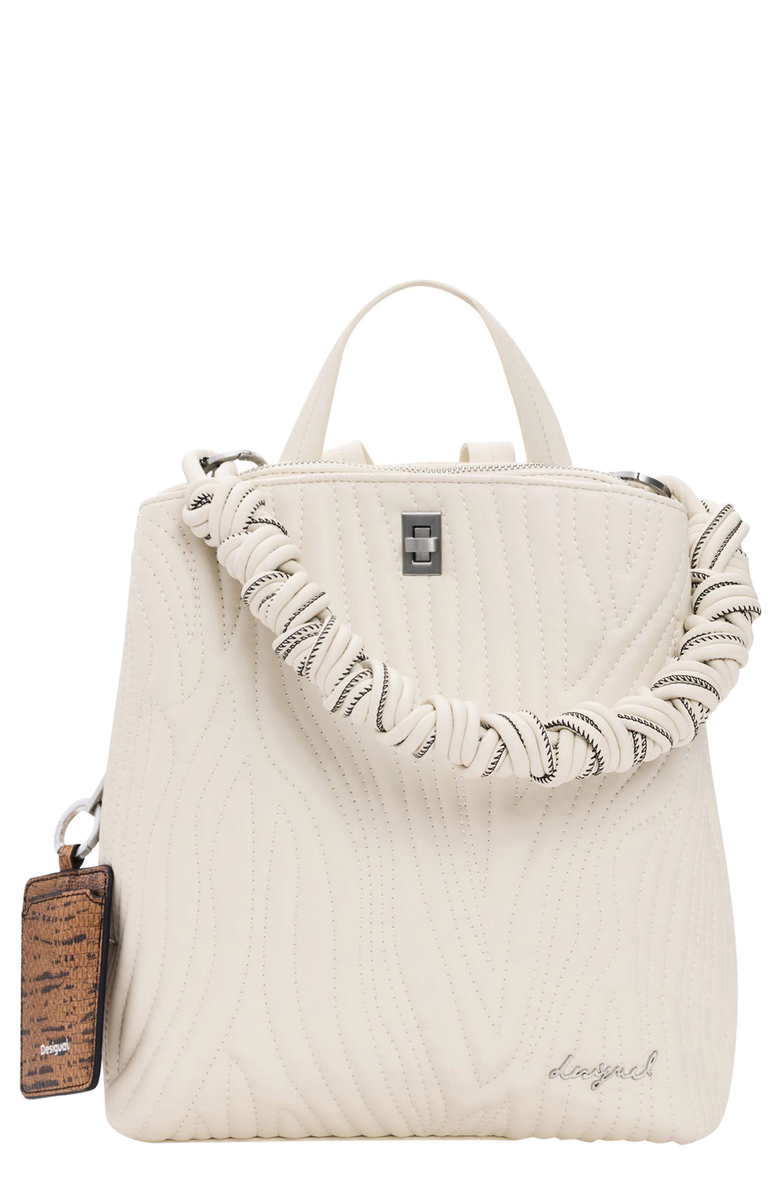 Desigual Mini Wave Embroidered Convertible Backpack, Main, color, 