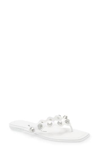 Alexander Wang White Rexa Thong Flat Sandals In White
