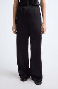 LESET Barb Wide Leg Satin Pants