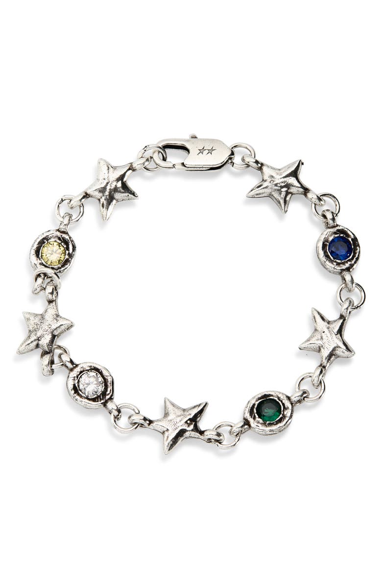 TWOJEYS Squadra Star & Crystal Link Bracelet, Main, color, Silver/ Multi
