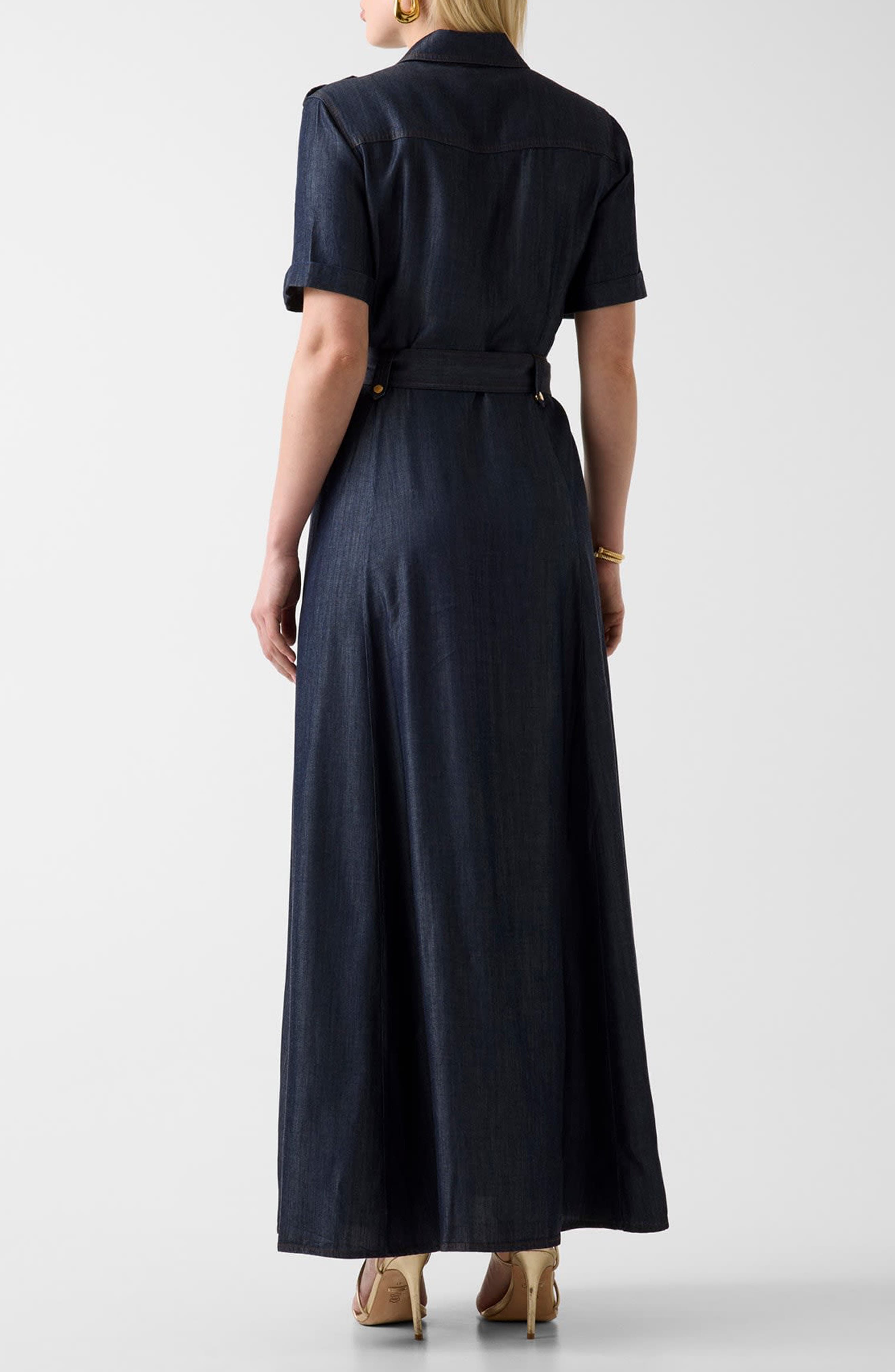 Katie Belted Denim Maxi Dress - image 2