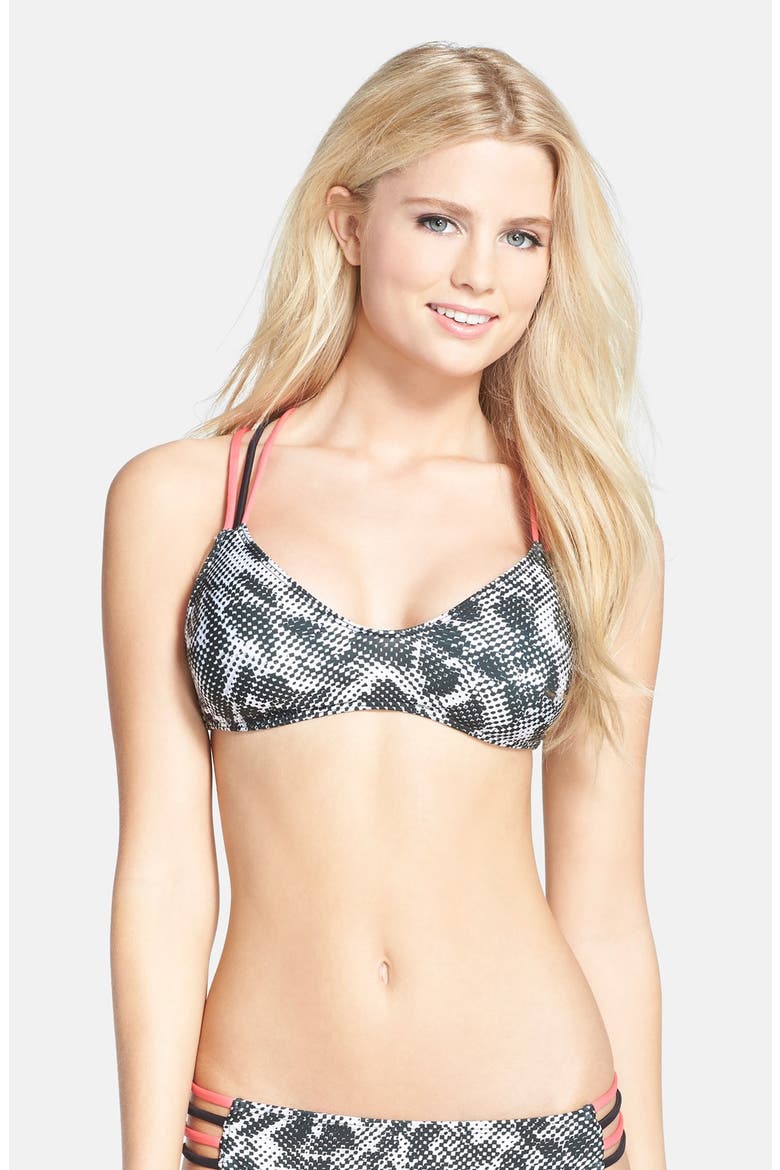 BCA 'Static Electricity' Print Bikini Top, Main, color, BLACK MULTI