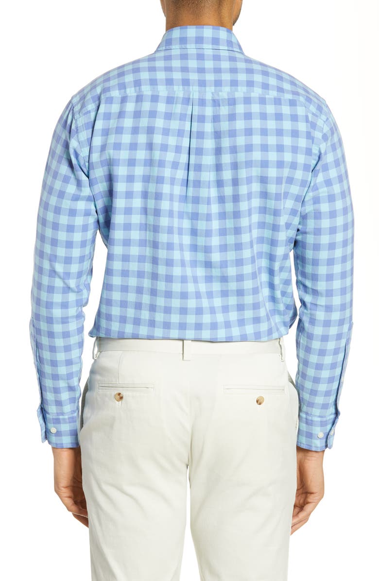 Peter Millar Brighton Grand Gingham Cotton & Silk Shirt, Alternate, color,