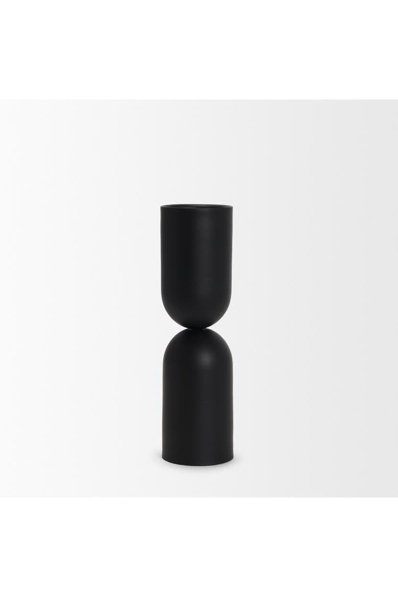 Qamra Metal Pillar Candle Holder, Alternate, color, Black