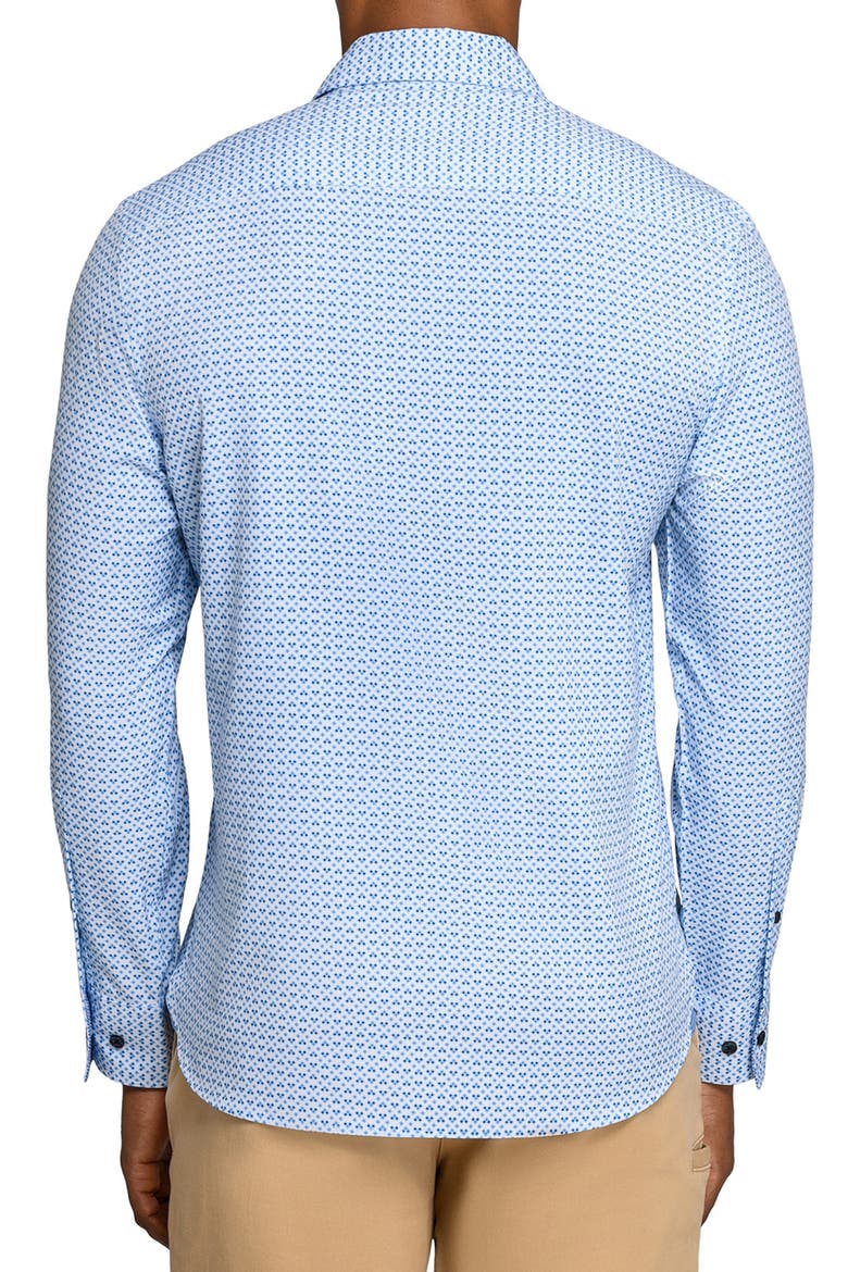 Square Geo Woven Long Sleeve Basic, Alternate, color, WHITE/BLUE