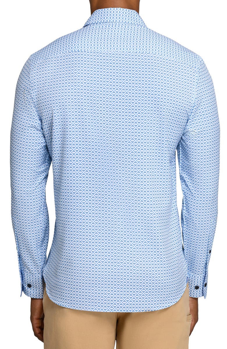 CONSTRUCT Square Geo Woven Long Sleeve Basic, Alternate, color, White/Blue