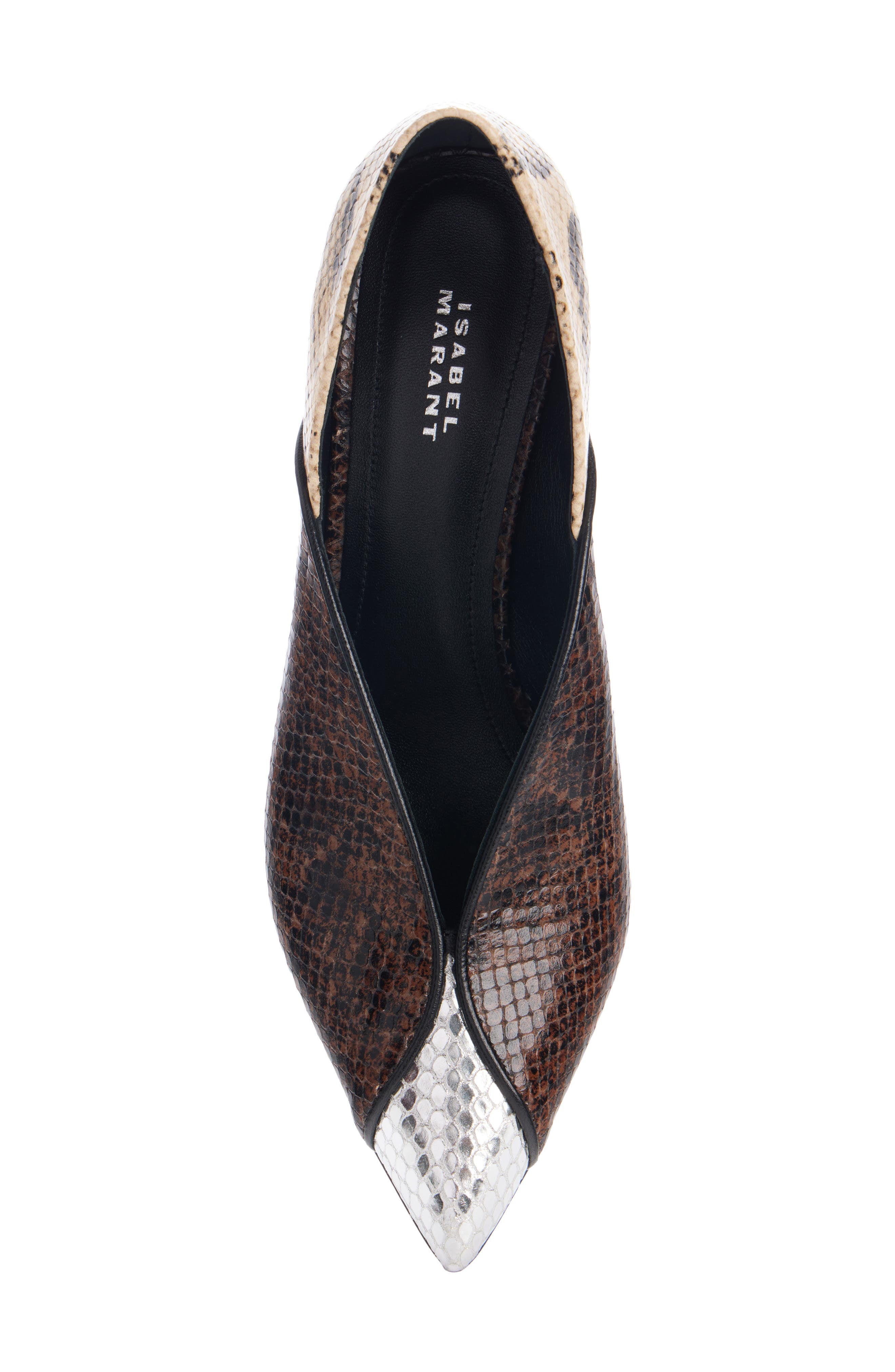 Luza Snake Embossed Leather Pump, Alternate, color, SAHARA/ MOCHA