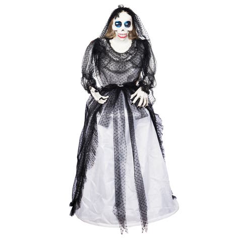 LED Animated Large Spinning Bride Doll Halloween 65.9" Figurine