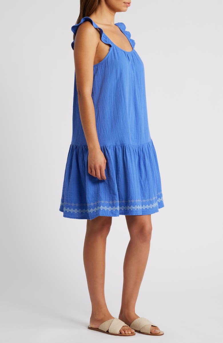 beachlunchlounge Miya Embroidered Hem Cotton Sundress, Alternate, color, 