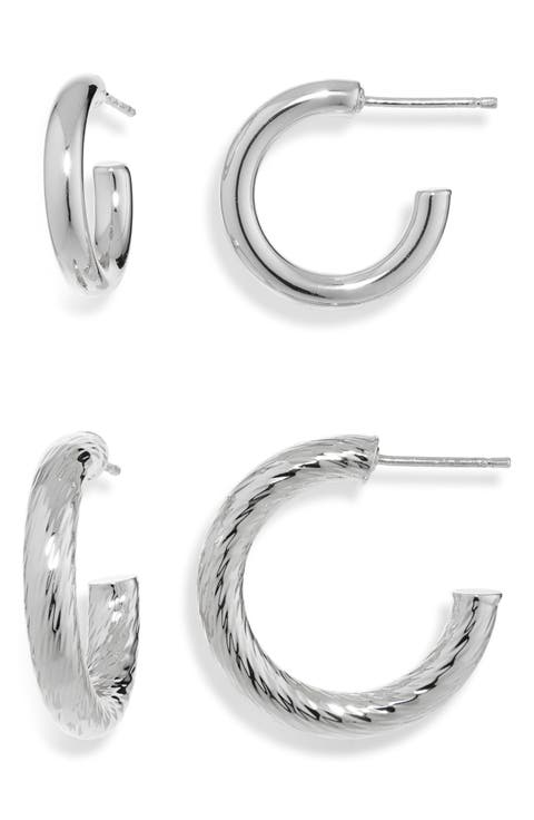 Set of Two Hoop Earrings