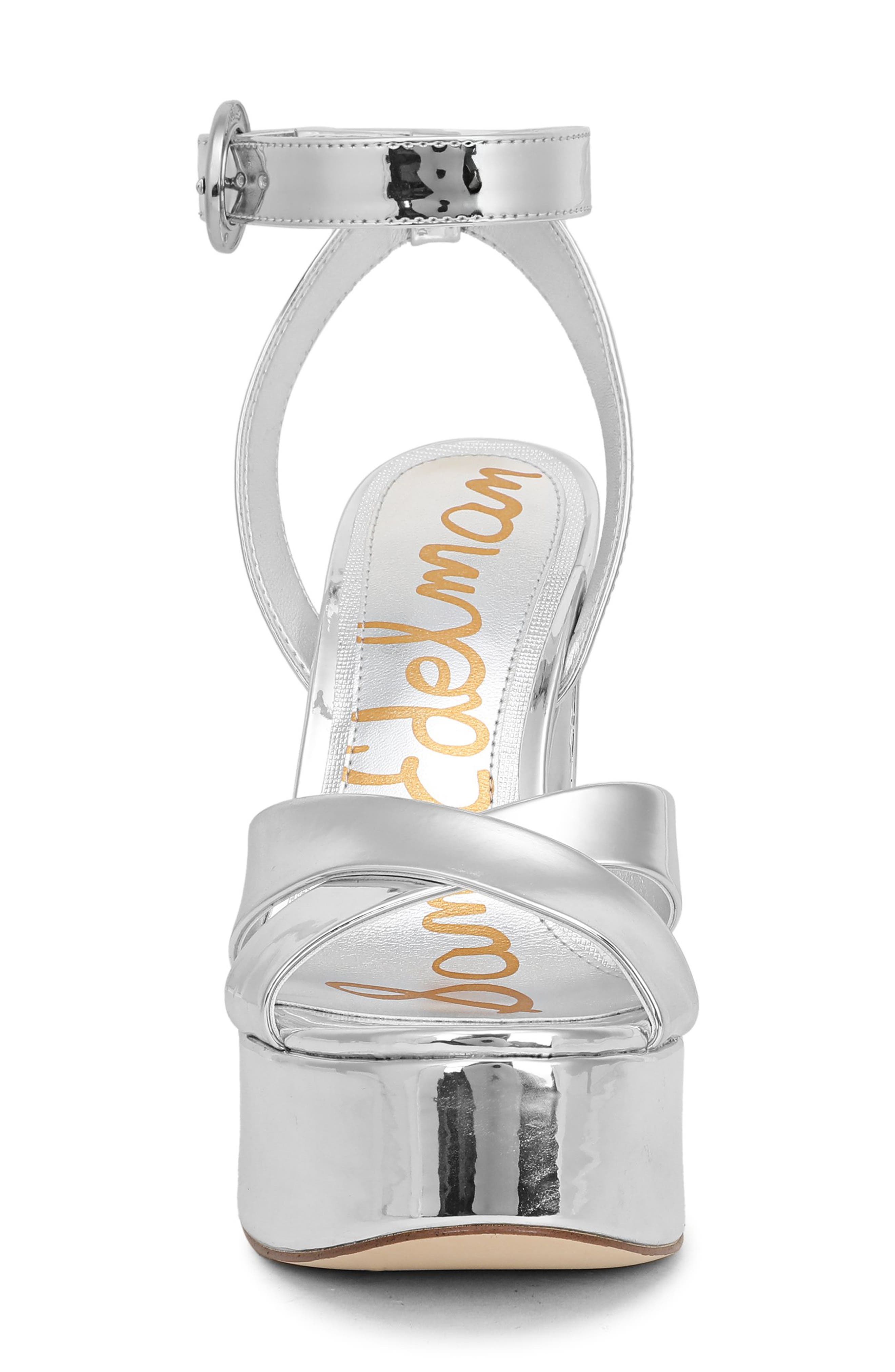 Sam Edelman Savannah Ankle Strap Platform Sandal, Alternate, color, Soft Silver