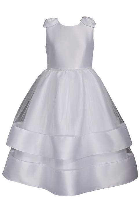 Tiered Shantung Communion Dress