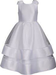 Iris & Ivy Tiered Shantung Communion Dress