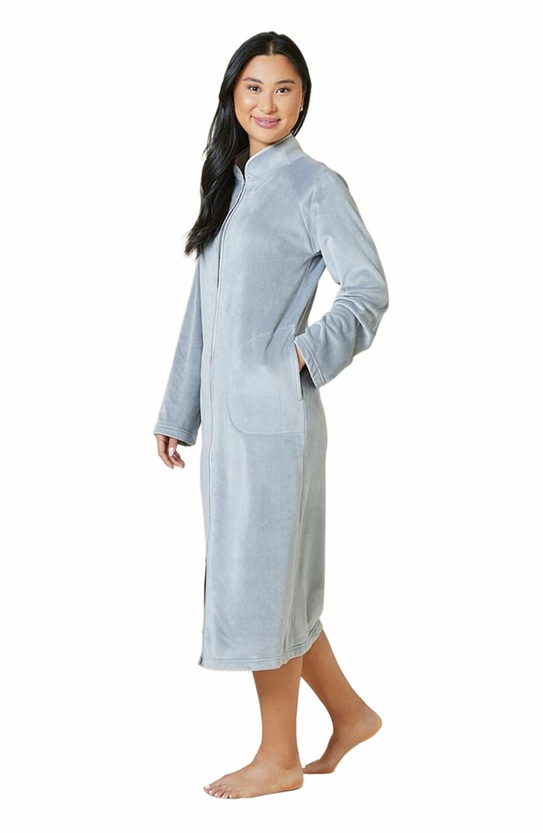 Softies Serenity Mandarin Collar Zip Robe, Alternate, color, 