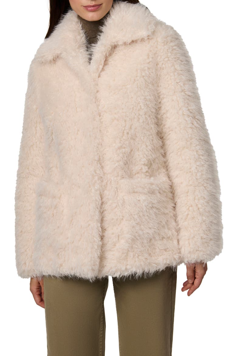 Langley Faux Fur Coat, Alternate, color, CREAM