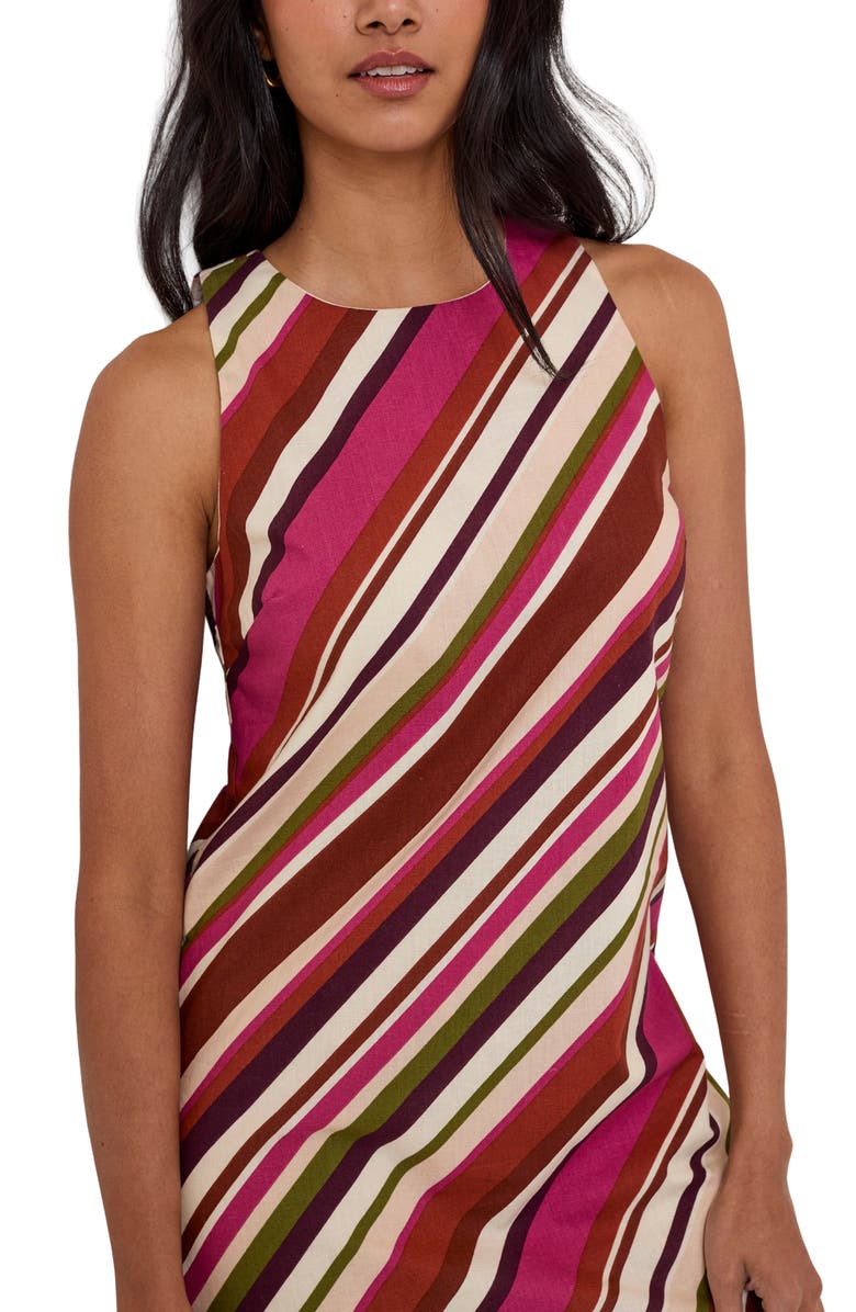 Nobody's Child Palmermo Stripe Sleeveless Minidress, Alternate, color, Brown