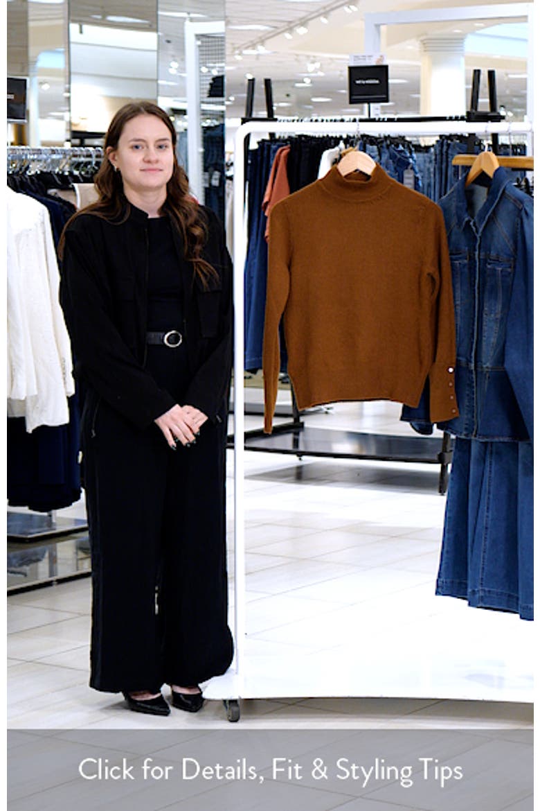 Button Cuff Turtleneck Sweater video