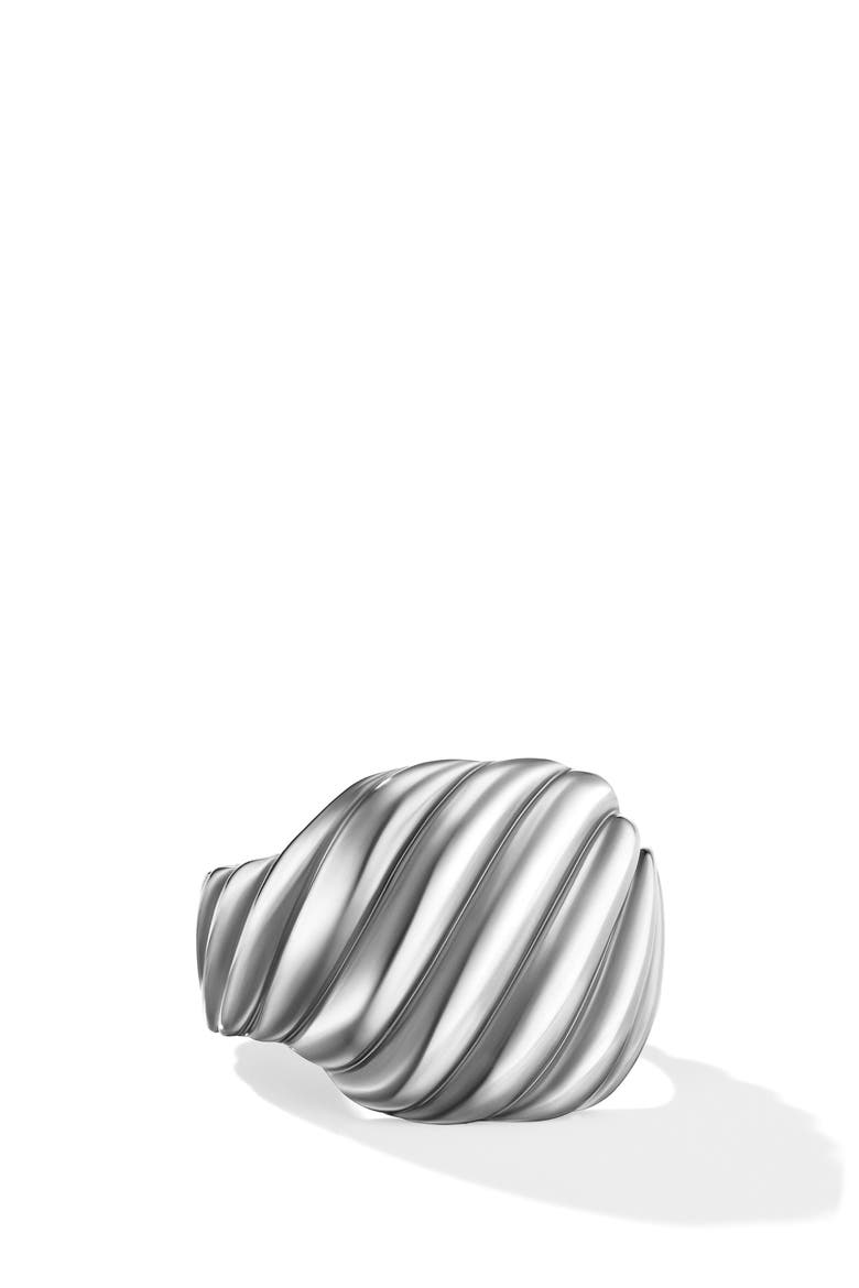 Sculpted Cable Contour Ring, Main, color, STERLING SILVER