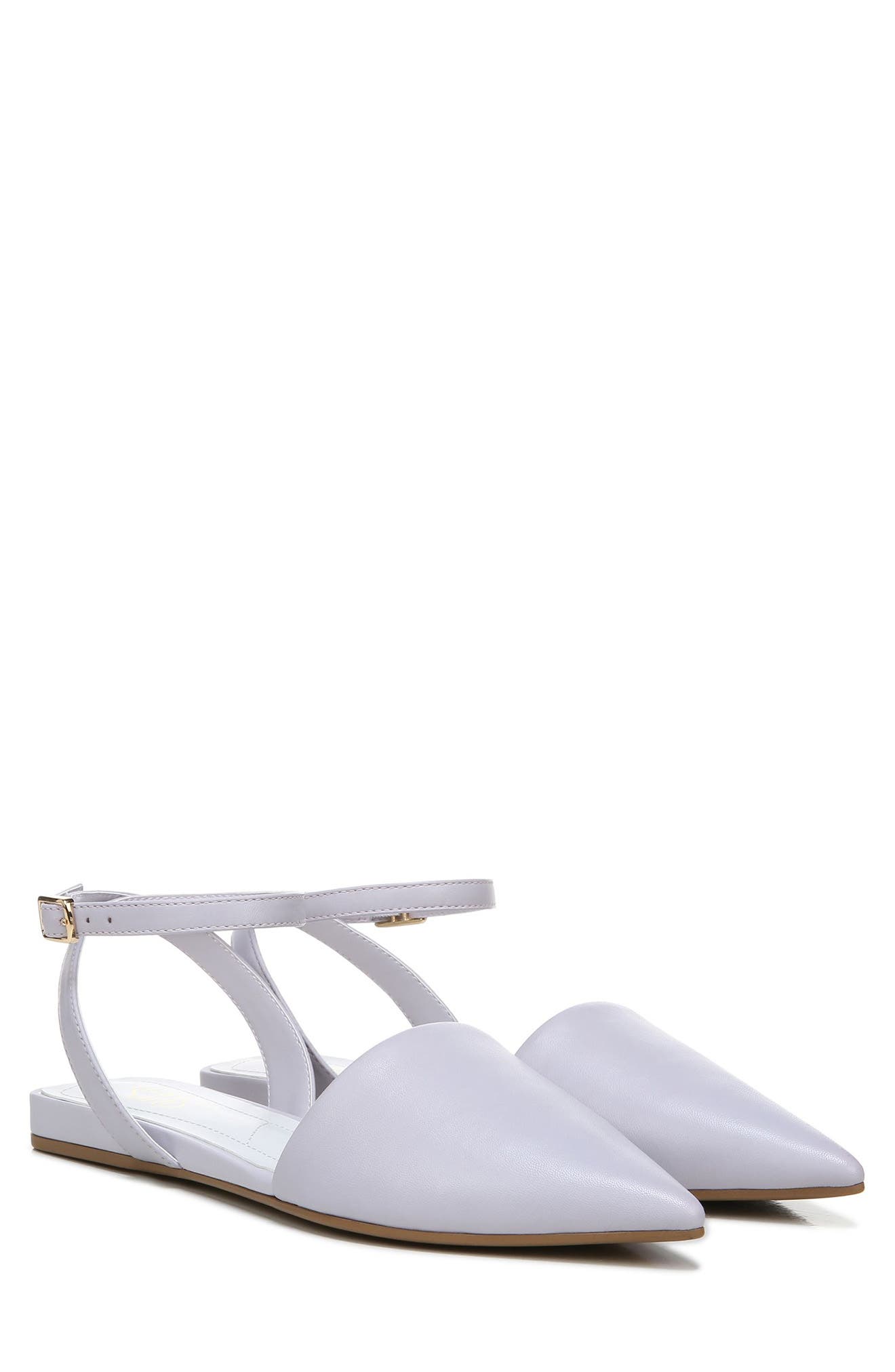 Cira Pointed Toe Ankle Strap Flat, Alternate, color, SOFT LILAC