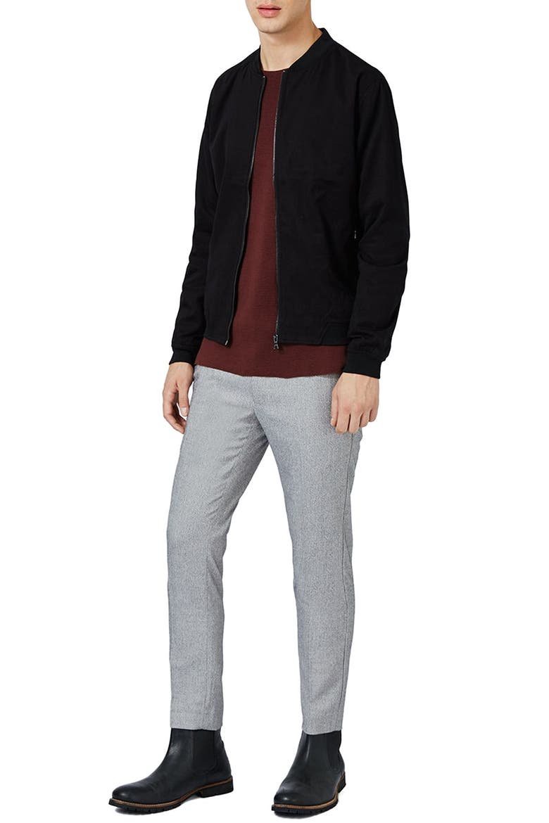 Cotton Bomber Jacket, Alternate, color, BLACK