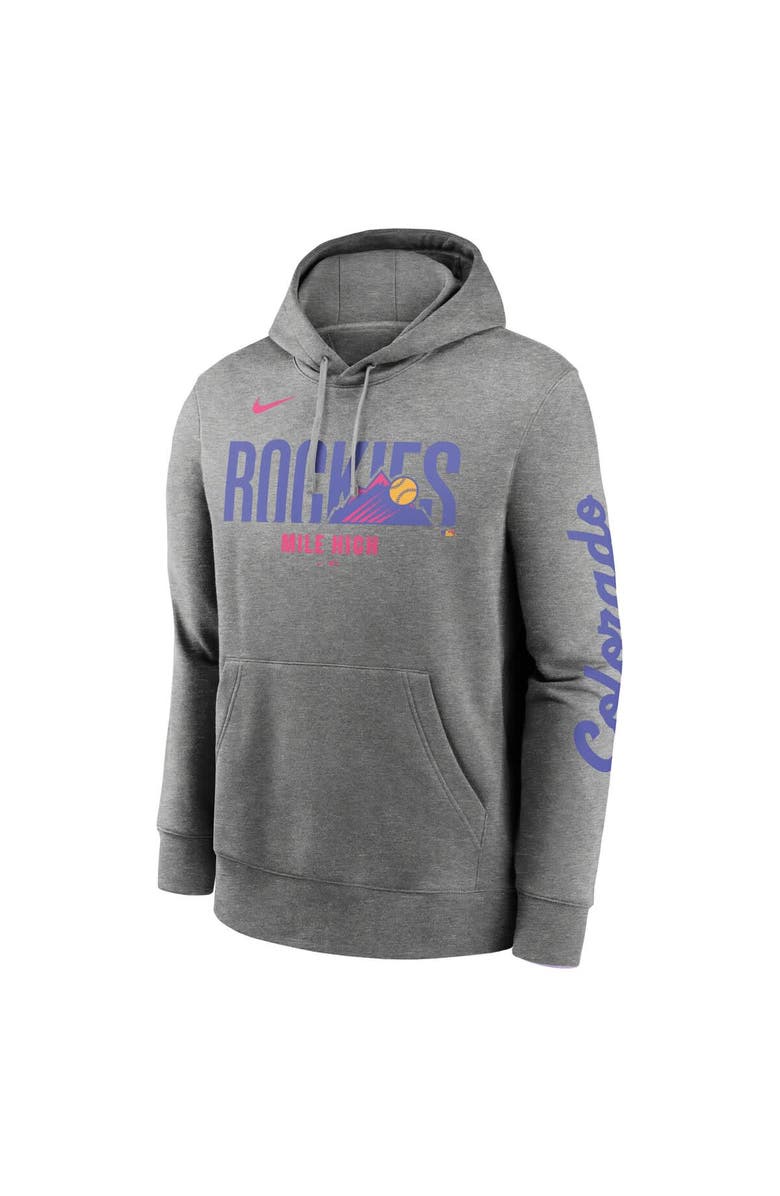 Nike Men's Nike  Heather Gray Colorado Rockies 2025 City Connect French Terry Club Fleece Pullover Hoodie, Alternate, color, Heather Gray