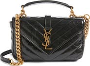 Saint Laurent Mini College Matelassé Leather Crossbody Bag