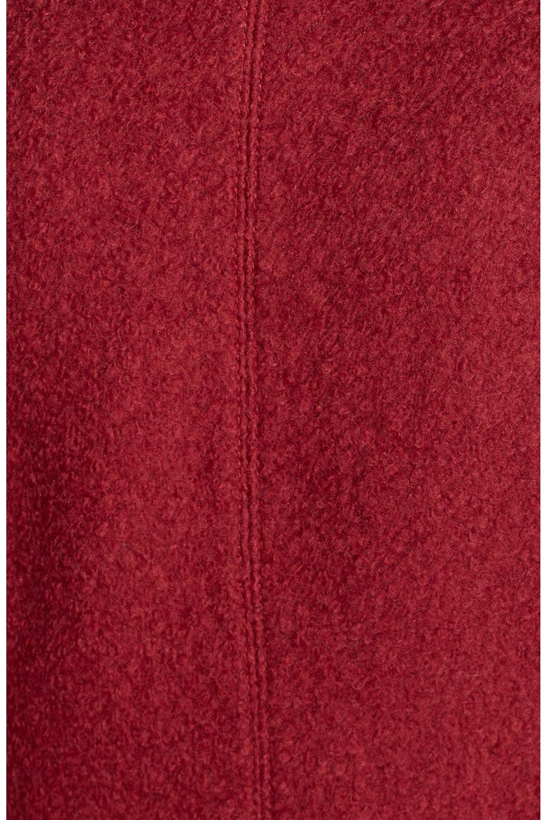 Double Breasted Bouclé Coat, Alternate, color, BURGUNDY