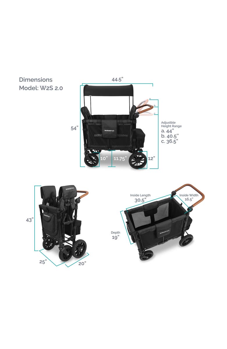 WonderFold W2 Luxe 2-Passenger Multifunctional Stroller Wagon, Alternate, color, 
