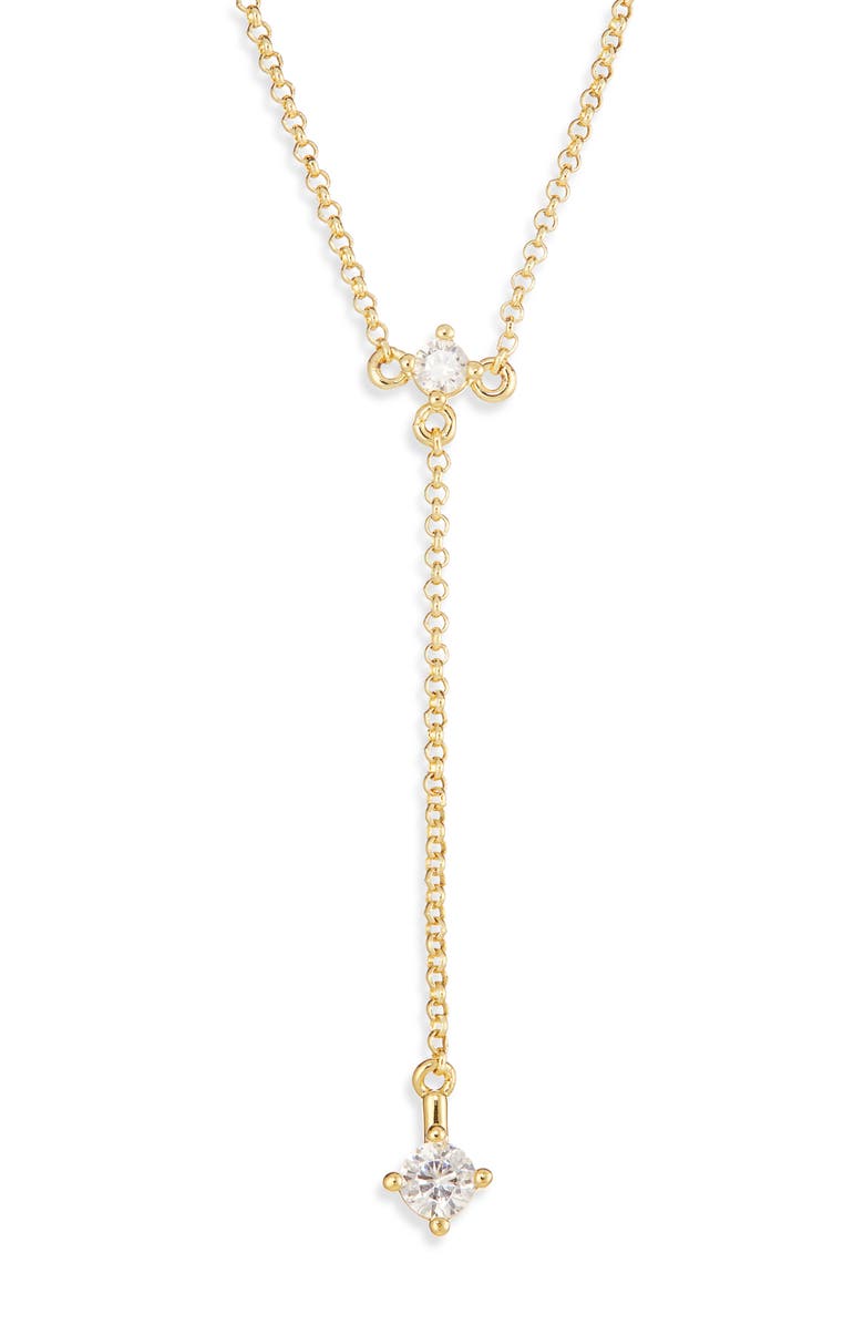 Nordstrom Demi Fine Cubic Zirconia Y-Necklace, Main, color, 14K Gold Plated