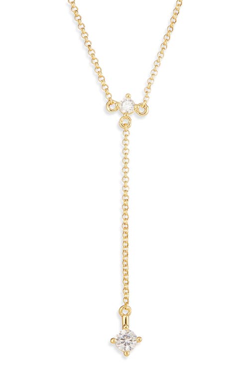 Nordstrom Demi Fine Cubic Zirconia Y-necklace In Gold