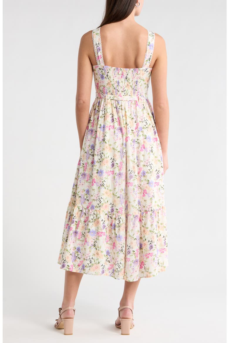 Floral Midi Sundress, Alternate, color, NEW IVORY