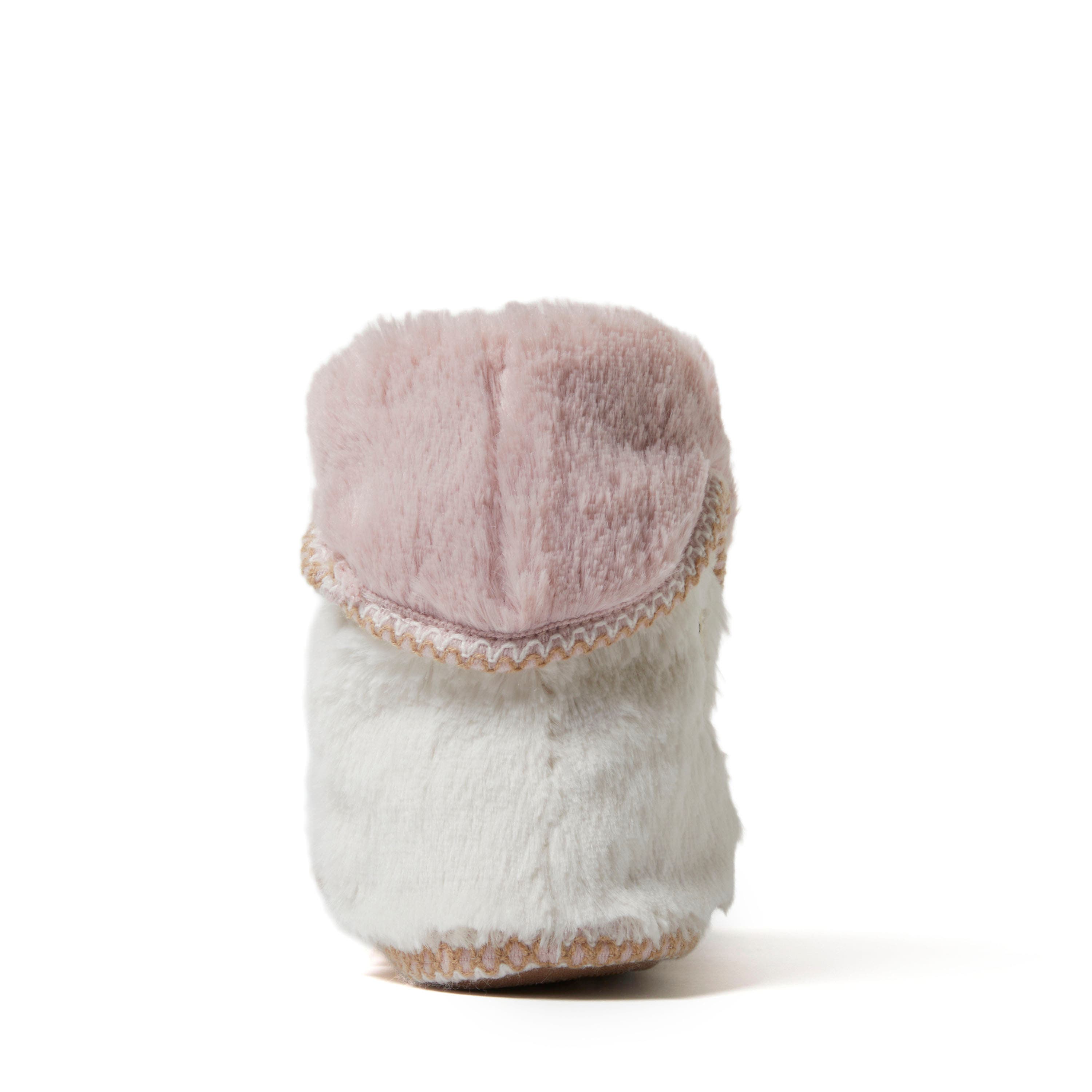 Beth Faux Fur Fold Down Fuzzy Bootie Slipper, Alternate, color, Muslin
