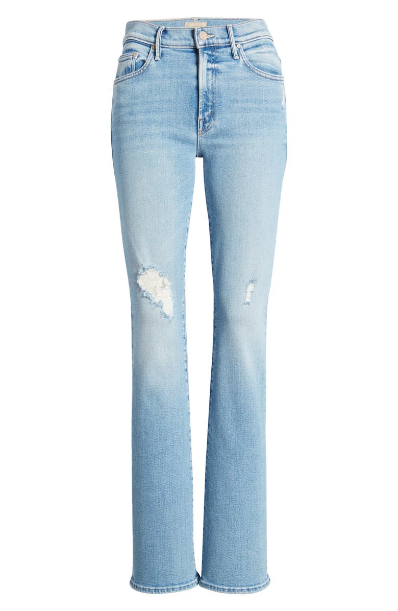 MOTHER The Insider Sneak Distressed High Waist Bootcut Jeans, Alternate, color, 