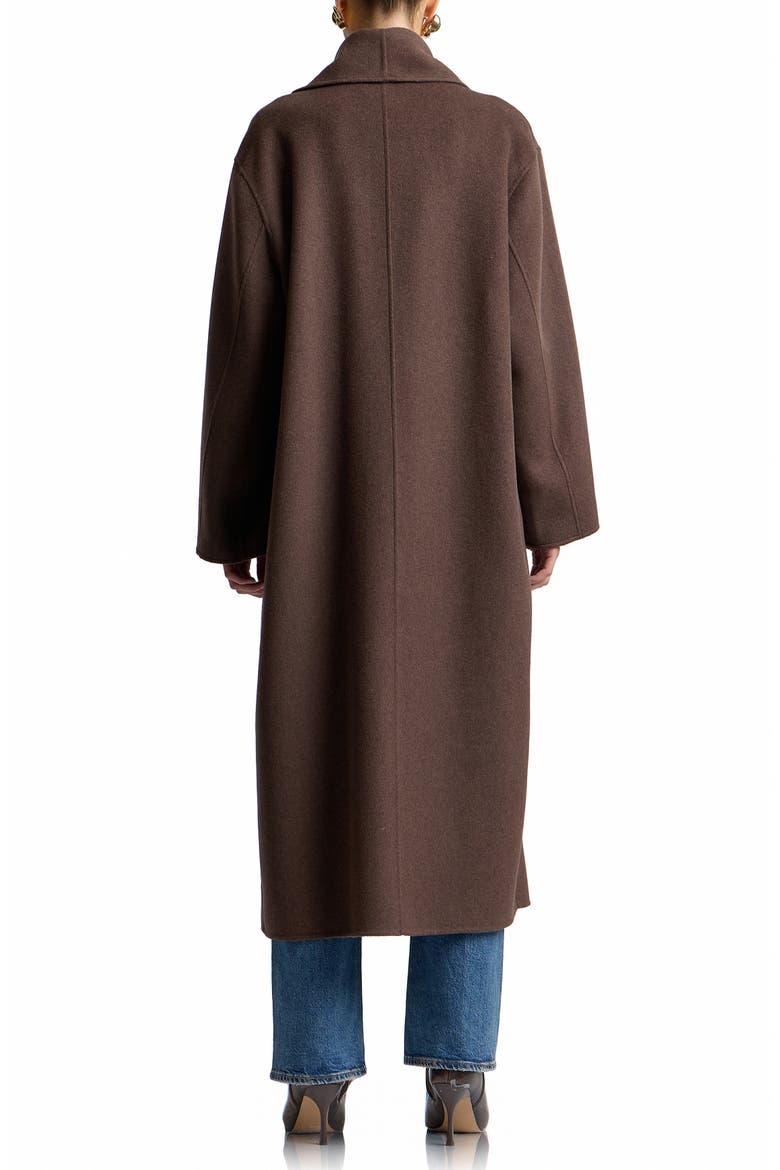 Shawl Collar Long Coat, Alternate, color, DARK TRUFFLE