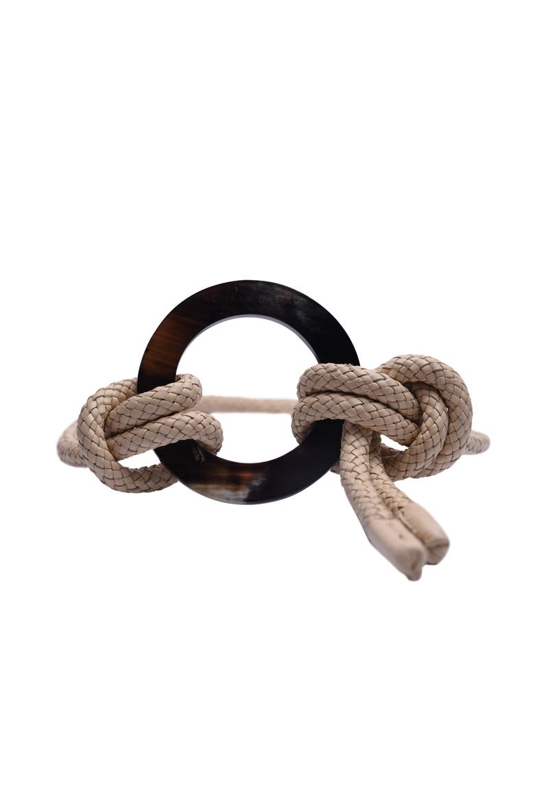 Le Knot Leather Belt, Main, color, Creme