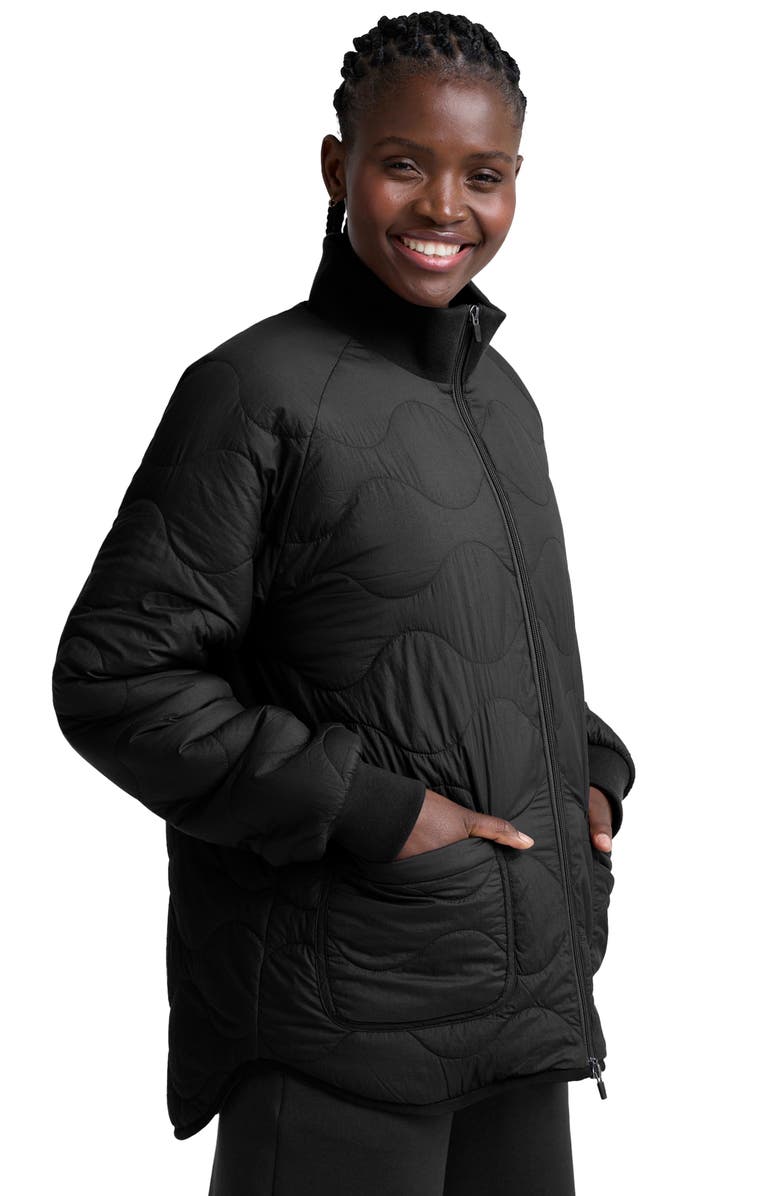 Beyond Yoga Two-Way Reversible Quilted Jacket, Alternate, color, Black
