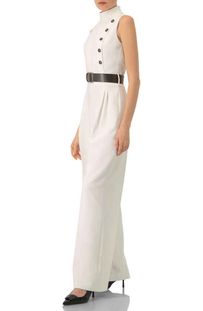 IVONNE Sleeveless Belted Jumpsuit, Alternate, color, Ivory