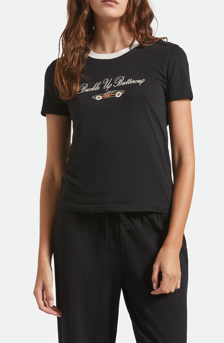 Brixton Buckle Up Ringer Graphic T-Shirt, Main, color, Black/ White