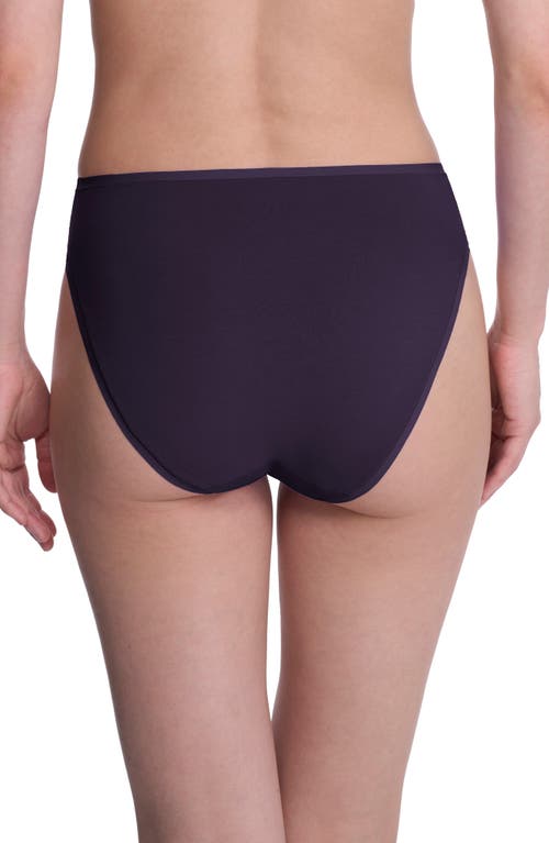 Natori Bliss Bare Cotton High Cut Briefs In Purple