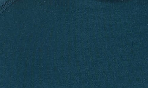 Eileen Fisher Cozy Brushed Terry Mock Neck Long Top In Blue