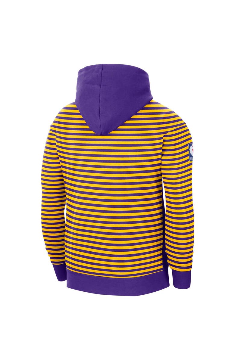 Nike Men's Nike Gold/Purple Los Angeles Lakers 75th Anniversary Courtside Striped Pullover Hoodie, Alternate, color, 