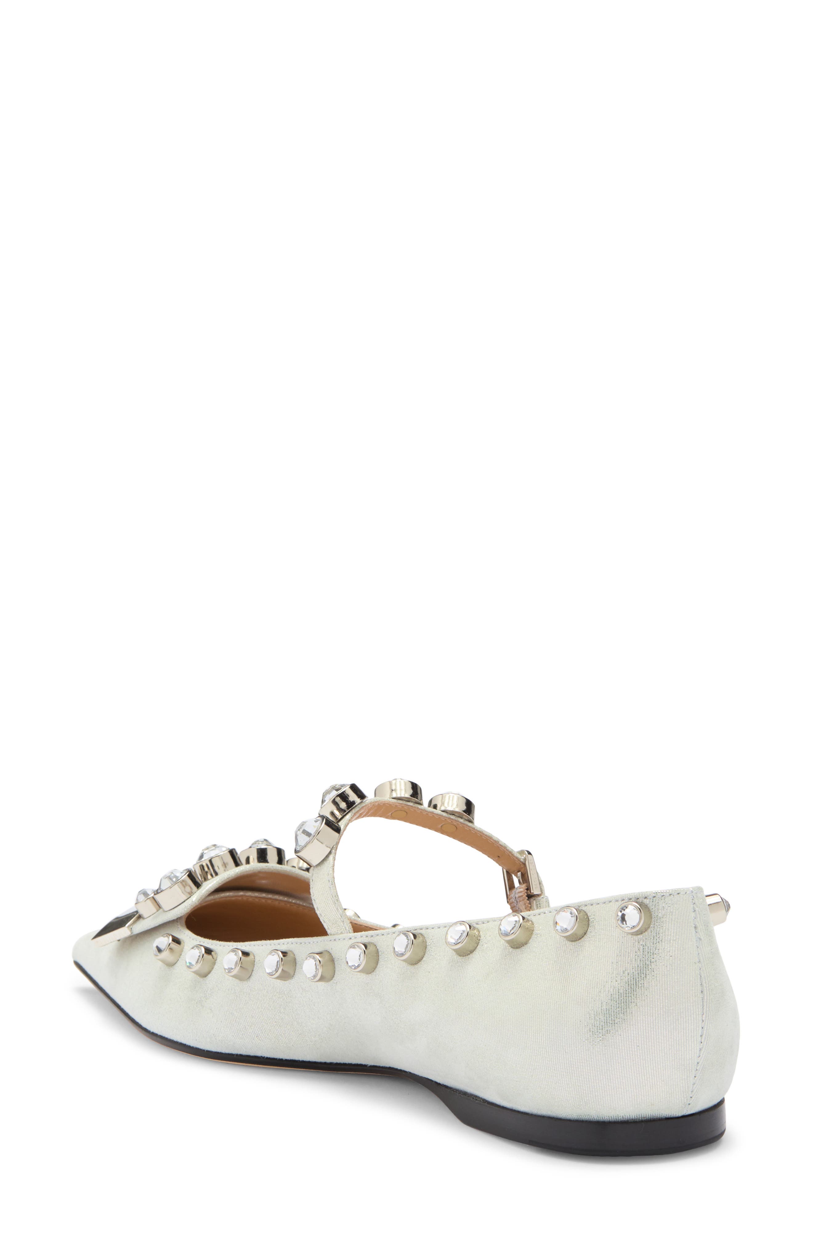 Sergio Rossi Crystal Embellished Mary Jane Flat, Alternate, color, 