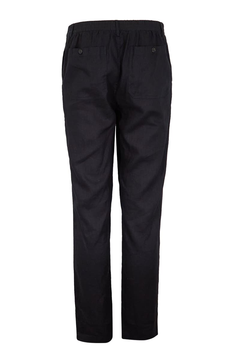 Lords of Harlech Solid Linen Drawstring Pant, Alternate, color, Black